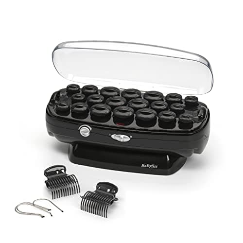 Image of BaByliss Thermo-Ceramic Heated Hair Rollers, Long Lasting Curls, 20 Hair Rollers with Pins, All Hair Types, Anti-Frizz, Black, 3035U