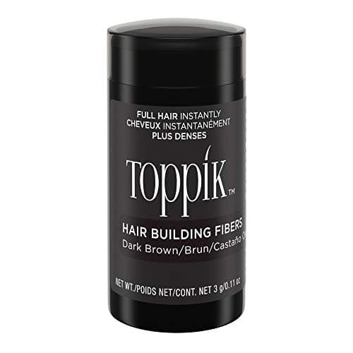 Image of Toppik Hair Building Fibres Powder, Dark Brown, 3g Bottle - for A Thicker-looking Hairline, Crown and Beard, Instant Thinning Concealer for Men and Women 
