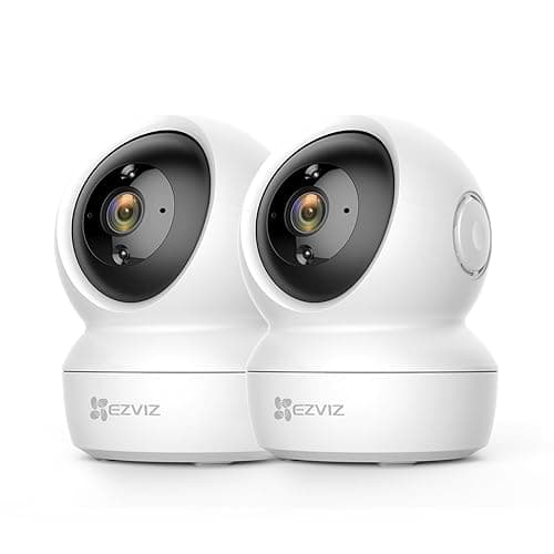 Image of EZVIZ 2 Pack Indoor Security Cameras Wired Wifi CCTV with App, 1080P, Pet Camera, Baby Monitor, Auto Tracking, Motion Detection, 10M IR Night Vision, Two Way Audio, Alarm, Google Alexa Control