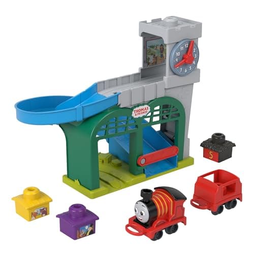 Image of Thomas & Friends Toddler Toy My First Knapford Station Train Playset with Stack & Wobble Cargo for Kids Ages 18+ Months, HXW24