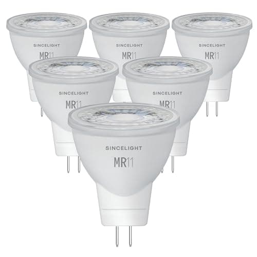Image of SINCELIGHT MR11 GU4 12V LED Small Spotlight Bulb Ø35mm Reflector, 3W, 280 Lumens, 25W Halogen Equivalent, 6000K (Cool White), High Color Rending RA≈92, 35°Beam Angle, Pack of 6