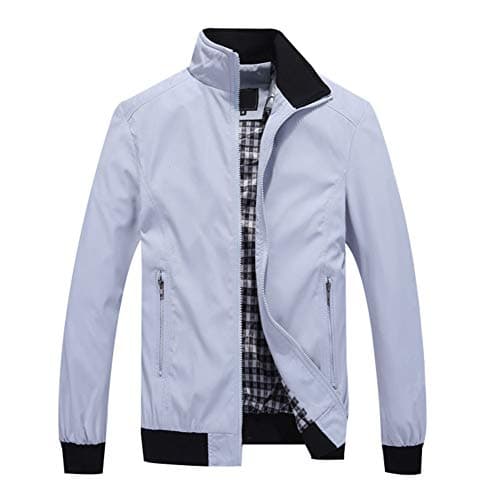 Image of Allthemen Mens Summer Bomber Jackets Baseball Lightweight Windbreaker Sports Coat #1601 White L