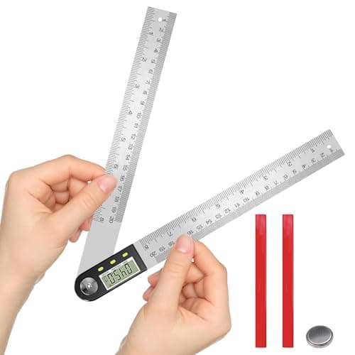 Image of Flintronic 8"/200mm Digital Angle Finder, Digital Inclinometer Protractor, Stainless Steel Protractor Angle Ruler with LCD Display, for Woodworking Construction Repairing