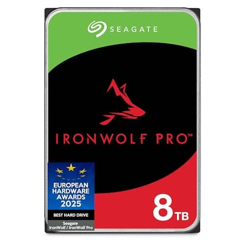 Image of Seagate IronWolf Pro 8TB, Enterprise Internal NAS HDD, CMR 3.5 Inch, SATA 6GB/s, 7.200 RPM, 256MB Cache for RAID NAS, Data Rescue Services, Frustration Free Packaging (ST8000NTZ01)