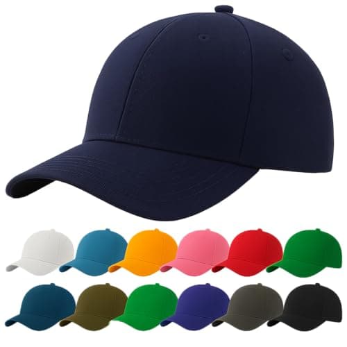 Image of 4sold Men Women 100% Baseball Cap Polo Style Classic Sports Casual Plain Sun Hat Hats Brass Navy Blue