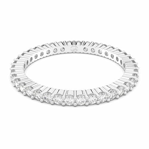 Image of Swarovski Matrix Vittore ring, Round cut, White, Silver-tone finish