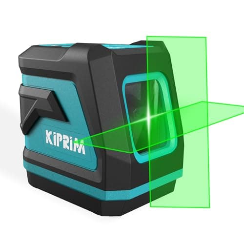 Image of Kiprim Green Laser Level LV8 with Enhanced Visibility,Adjustable Brightness,Manual/Self Leveling/Pulse Mode,Batteries and Carrying Pouch Included