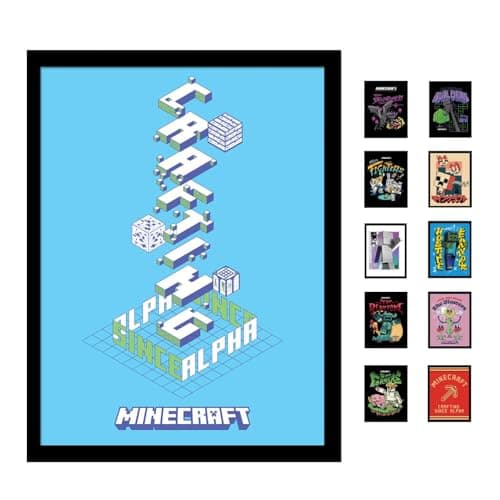 Image of Pyramid International Minecraft (Alpha) Collector Print (Framed) 30cm x 40cm - A Stunning Artwork to Enhance Your Collection or Living Space, One Size