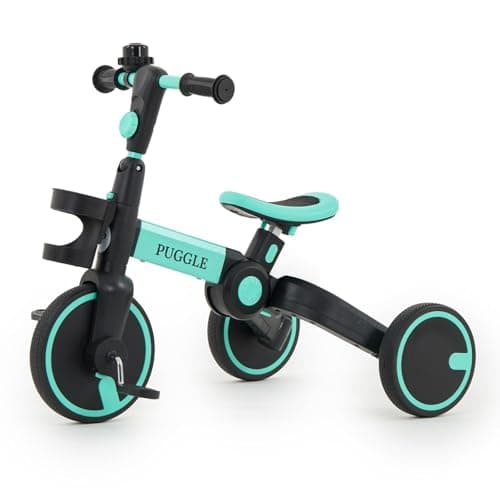 Image of Puggle 2-in-1 Folding Trike & Balance Bike - Aqua (18 Months - 5 Years)