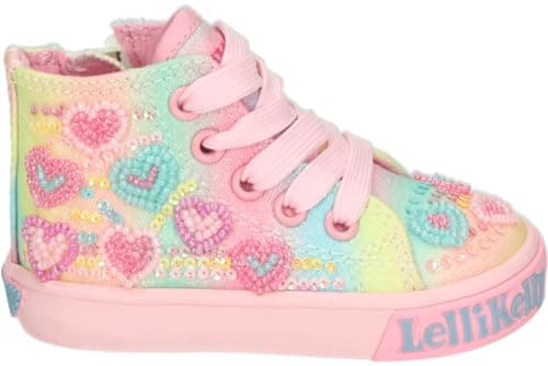 Image of Lelli Kelly LK3864 (BX02) Nadia Multi Fantasia Canvas Baseball Boot (Rose(w), UK Footwear Size System, Infant, Numeric, Medium, 5.5)