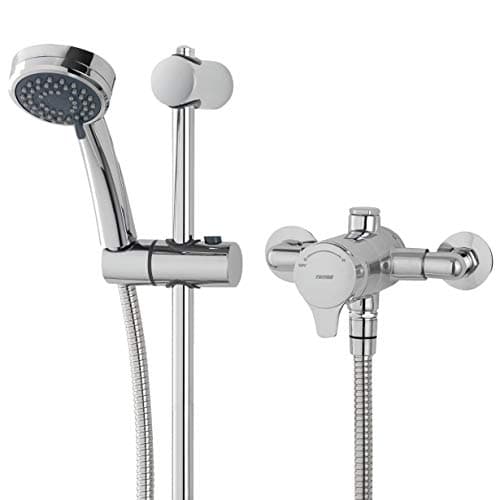 Image of Triton Dene Mini Mixer Shower Sequential Thermostatic Exposed Chrome + Riser Kit