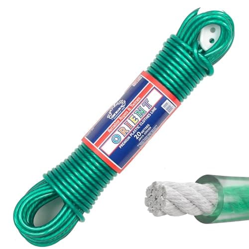 Image of EVERLASTO Quality 20m 'Orient' PVC Clothes/Washing Line 4.8mm Thick - GREEN