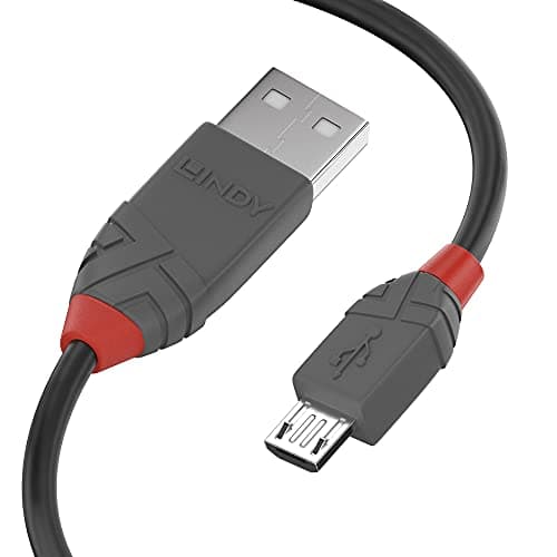 Image of Lindy 2 m Anthra Line USB 2.0 Type A to Micro-B Cable - Black