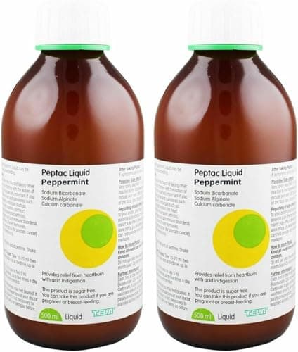 Image of 2 Peppermint Liquid 500ml Peptac | Heartburn Reflux