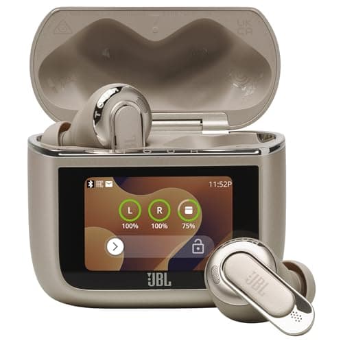 Image of JBL Tour Pro 3, True Wireless Bluetooth Earbuds with Smart Charging Case, 40h Battery Life, True Adaptive Noise Cancelling 2.0 and JBL Spatial 360 Sound with Head Tracking, Latte