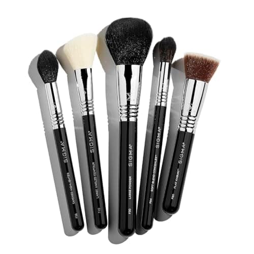 Image of Sigma Beauty Makeup Brush Set – Set of 5 Classic Makeup Brushes for Full Face, Professional Makeup Brushes for Foundation, Concealer, Blush/Powder, Contour, and Highlight (5 pcs)