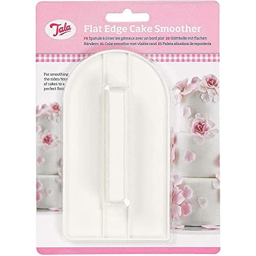Image of Tala Flat Edge Cake Smoother - Fondant Icing Smoothing Tool - Cake Scraper with Easy-to-Use Handle - BPA-Free Fondant Tools - 20cm x 14.5cm x 3cm, White
