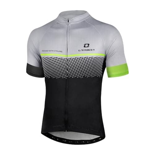 Image of LAMEDA Cycling Jersey Mens Short Sleeve Top Bike Shirt Summer Grey L