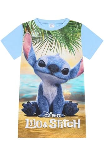 Image of Disney Lilo and Stitch Nightie Girls Nightdress Nightgown for Kids (11-12 Years) Blue