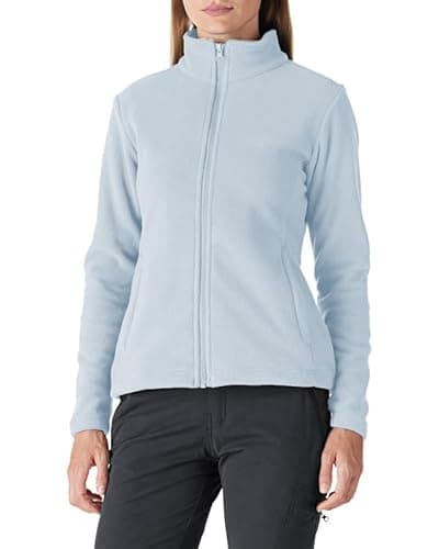 Image of Outdoor Ventures Womens Fleece Jackets Ladies Lightweight Warm Full Zip Coat Soft Outerwear Running Jacket With 4 Large Pockets Sky Blue M