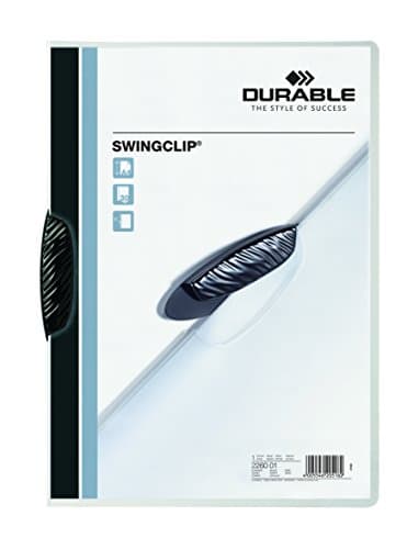 Image of Durable A4 SwingClip Folder Polypropylene Capacity 30 Sheets, Black, Pack of 25