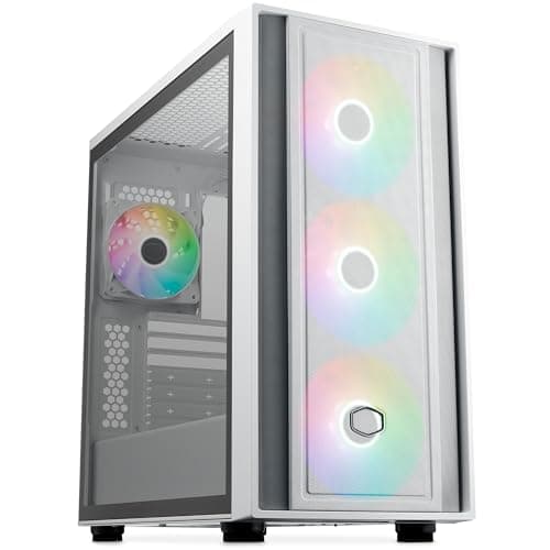 Image of Cooler Master MasterBox 600 White Mid-Tower E-ATX Airflow Case - Back Connect MB & 420mm Radiator Ready, 3 x 140mm & 1 x 120mm ARGB PWM Fans Pre-Installed, Tempered Glass Side, USB 3.2 Gen 2x2 Type-C