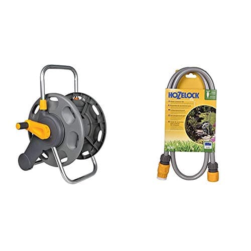 Image of Hozelock 60m 2 in 1 Empty Hose Reel & Hose Connection Set