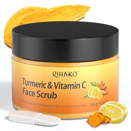 Image of Turmeric Vitamin C Face Scrub-Turmeric Exfoliating Facial Scrub,Vitamin C Scrub Microdermabrasion Facial Scrub Exfoliating Face Scrub For Remove Dead Skin, Dark Spots, Clear Pores,Gift for Him & Her