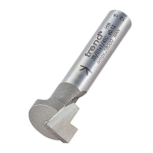 Image of Trend Professional Keyhole Router Cutter, 1/4 Inch Shank, 12.7mm Cut Diameter, 8mm Bearing Diameter, 4.9mm Cut Length, 35/01X1/4TC