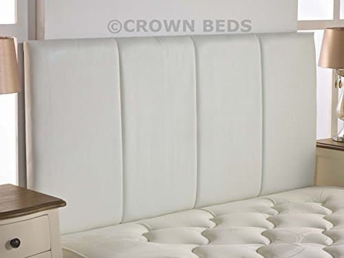 Image of CROWNBEDSUK QUALITY FAUX LEATHER SANDRINGHAM HEADBOARD IN 2ft6,3ft,4ft,4ft6,5ft,6ft NEW!!!!! (5FT KINGSIZE, WHITE)