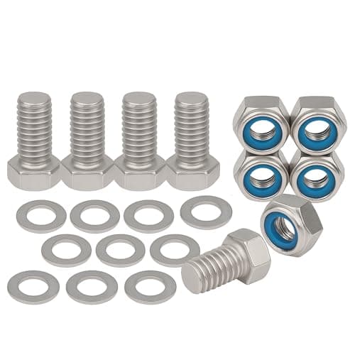 Image of M8 x 25mm Hex Head Nuts and Bolts and Washers Set (5PK) A2 Stainless Steel, Fully Threaded Hex Head Cap Screws For Construction, Automotive, Machinery