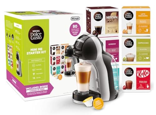 Image of NESCAFÉ Dolce Gusto EDG155.BG Mini-Me Automatic Coffee Machine Black & Arctic Grey by De’Longhi - Starter Kit