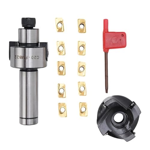 Image of Baxnore 400R 50 22 4T Face End Mill Set with 10 APMT1604 Carbide Inserts High Precision CNC Milling 50mm Cutting Diameter for Metalworking and Industrial Machining