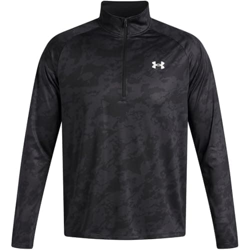 Image of Under Armour Mens Tech Half Zip Long Sleeve Black Camo XXL