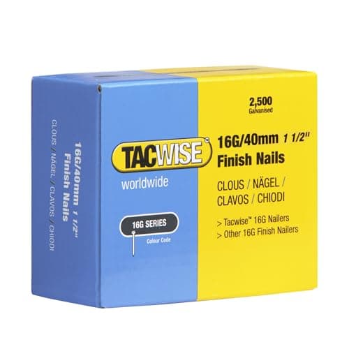 Image of Tacwise 0319 Type 16G / 40 mm Galvanised Finish Nails, Pack of 2500