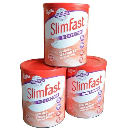 Image of Slim-Fast Summer Strawberry Flavour Milkshake Powder 438g (Pack of 3)