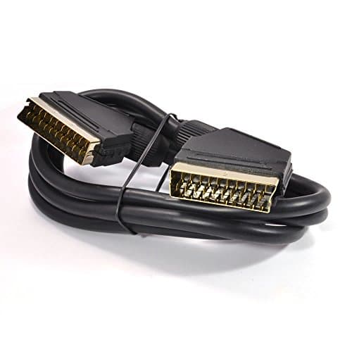 Image of kenable Scart Cable Fully Wired 21 Pin Gold Plated Connectors for TV DVD VCR Player Black 1.5m