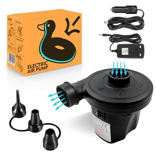 Image of Roe Tenpo Electric Air Pump with 3 Nozzles/Inflate Or Deflate Swimming Ring, Airbeds, Paddling Pools & Other Toys / AC110-240V/ DC12V/50W (Black-Air-Pump)