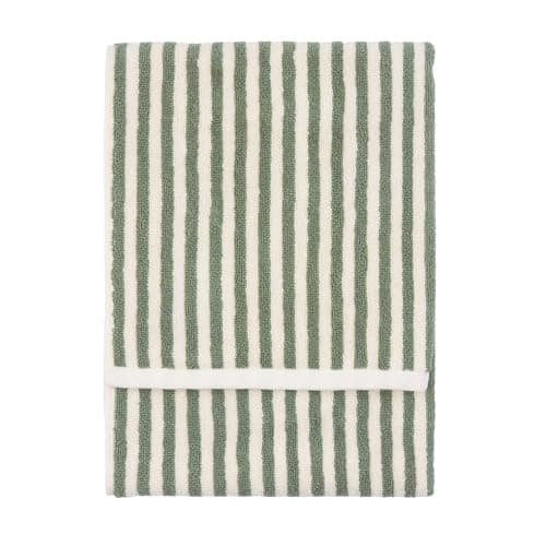 Image of Yard Hebden Hand Towel – Ultra Soft 100% Cotton Terry Striped Luxury Bathroom Towel (Forest – 50x100cm)