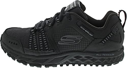 Image of Skechers Men's Escape Plan Trainers, Black Black Leather Mesh Trim Bbk, 11 UK