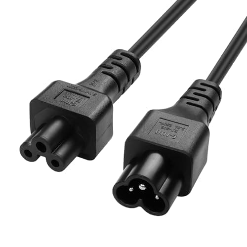 Image of JSADZKJ IEC 320 C6 to C5 Extension Cable C6 Plug to C5 Female Adapter Power Cable 3 Pin Laptop Power Cable Support Monitors & Projectors & Printers 0.6m