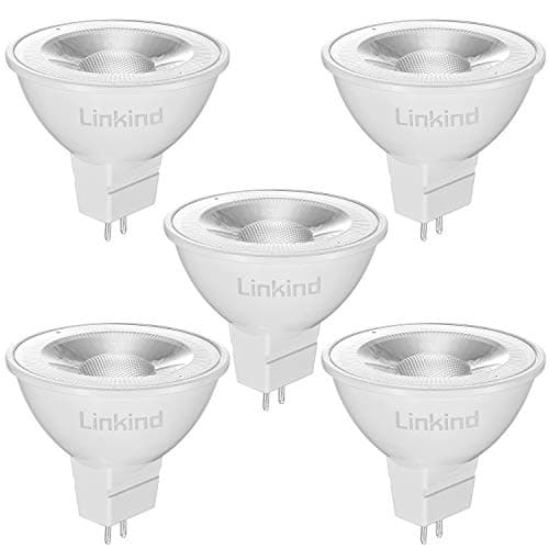 Image of Linkind GU5.3 MR16 LED Bulbs, 12V AC/DC 5W(Equivalent to 50W) Bi-Pin Base Spotlight Bulb, 520LM, Warm White 2700K, 36°Beam Angle Track Light, Non-dimmable, Pack of 5
