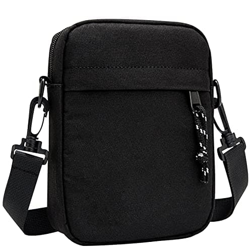 Image of Lizbin Small Crossbody Bag for Men, Mini Messenger Bag Side Shoulder Bag for Phone Passport, Casual Satchel Bag Phone Purse, Mini Sling Bag Fanny Pack Water Resistant for Travelling, Hiking (Black)
