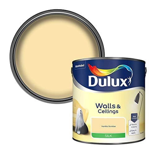 Image of Dulux Walls & Ceilings Silk Emulsion Paint, Vanilla Sundae, 2.5 Litres