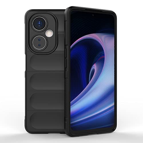Image of SEAHAI Case for OnePlus Nord CE 3 Lite 5G, Sturdy Shockproof Case Soft Silicone Airbag Design Rubber Cover Heavy Duty Protection Ultra Thin Cover - Black