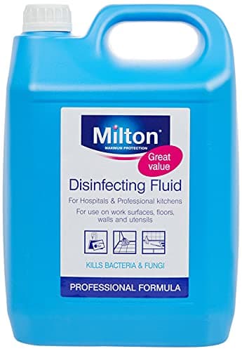 Image of Milton PX51366 Disinfecting Fluid, Kills Bacteria & Fungi, For Hospitals & Professional Kitchens, Cleans Utensils in 15 Minutes, 5 Litre