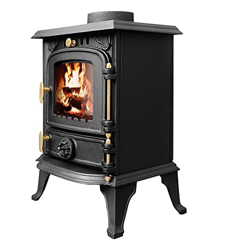 Image of NRG Defra 4.5KW Eco Design Stove MultiFuel Cast Iron Fireplace + Stove Fan & Thermometer