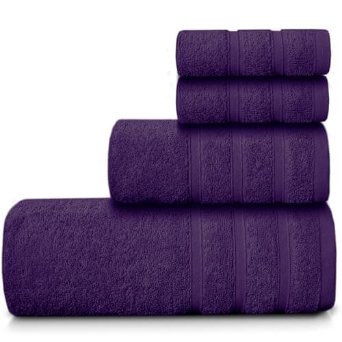 Image of Casabella Luxury 100% Egyptian Cotton Towel Bale - 8 Pieces - 550 Gsm Xlarge Sizes_Purple_4 Pieces Set