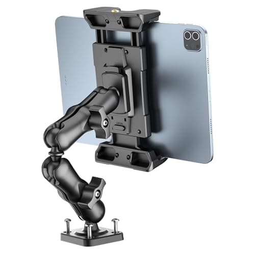 Image of OHLPRO Heavy Duty Drill Base Dashboard Mount Tablet Holder for Car, for iPad Pro Samsung Galaxy Kindle fire 5"- 13" All Tablets, Universal Adjustable Arm Tablet Car Mount for Wall/Truck/Desk, etc.