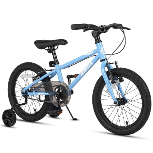 Image of Glerc AMOS 16 inch Kids Bike for 4 5 6 7 8 Year Old Boys Girls with Dual Handbrakes & Kickstand Adjustable Seat, Blue